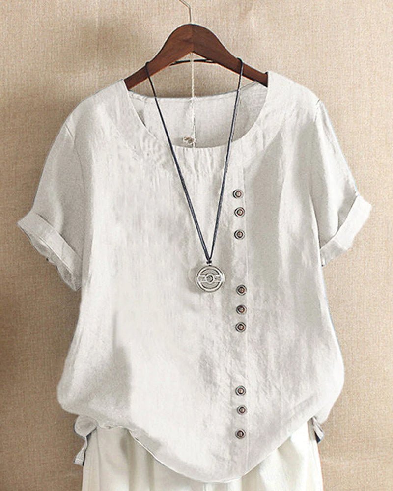 Desiree | Dames Casual Linnen Blouse Met Knoopdetails