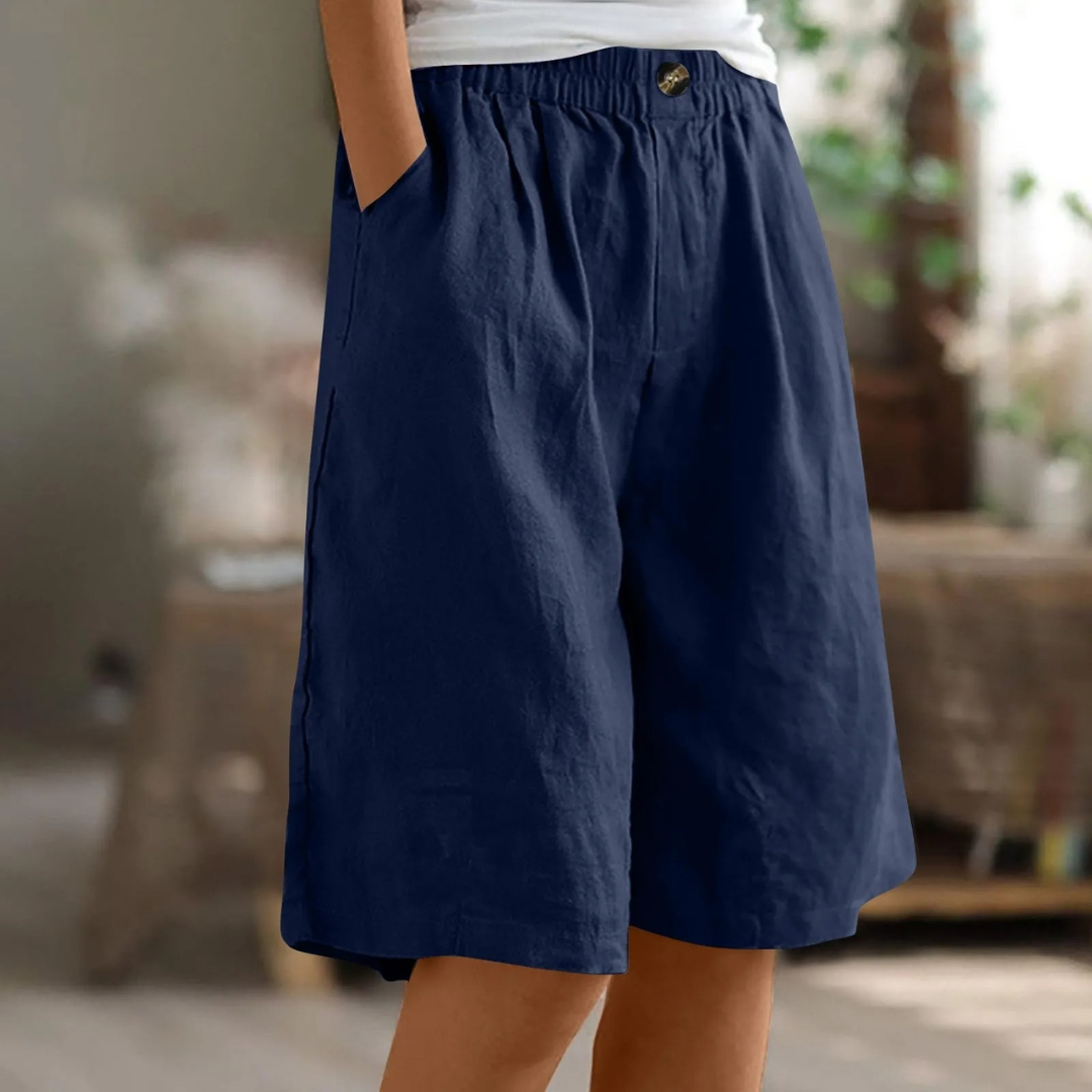 Mariana | Dames Casual Short met Wijde Pijpen en Zakken