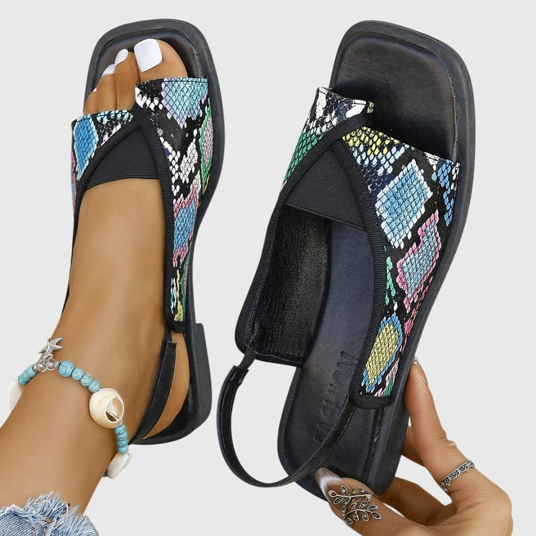 Kailani | Dames Platte Sandalen met Contrastbandjes