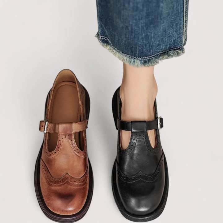 Damaris | Dames Schoenen Met Gespband En Ronde Neus