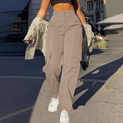 Athena | Damen Hochtaillierte Street-Cargo-Hose