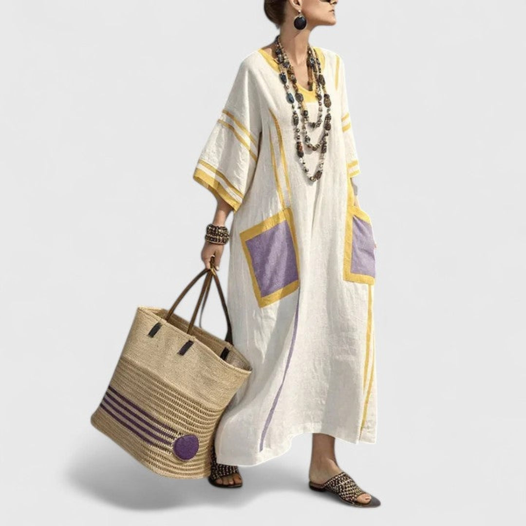 Diana | Dames Boho Maxi Jurk met Zakken