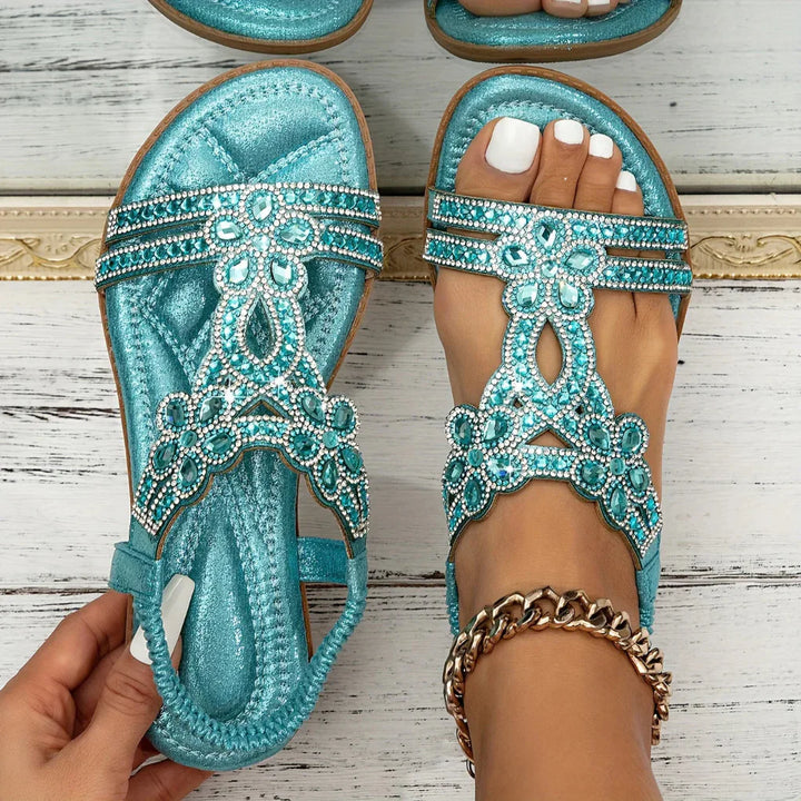 Trinity | Dames open teen versierde bandsandalen