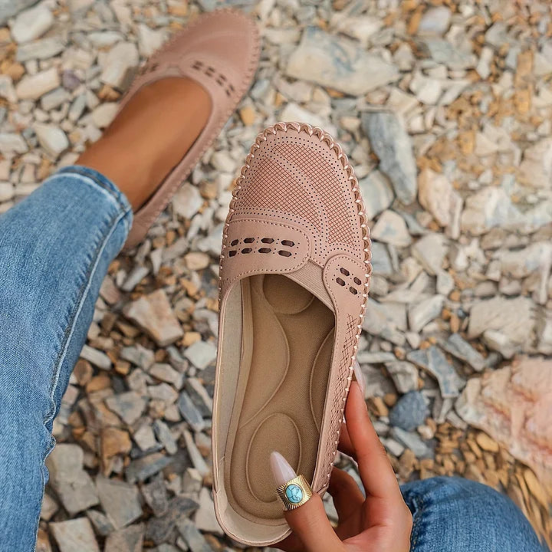 Ember | Dames Geperforeerde Comfortabele Instap Loafers