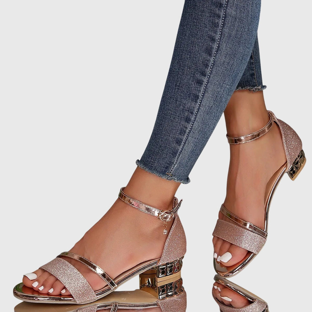 Andrea | Dames sandalen met enkelband en blokhak