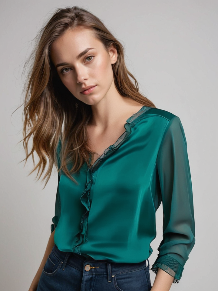 Elsie | Women Elegant Long Sleeve Ruffle Blouse