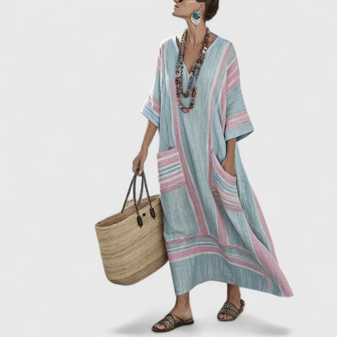 Diana | Dames Boho Maxi Jurk met Zakken