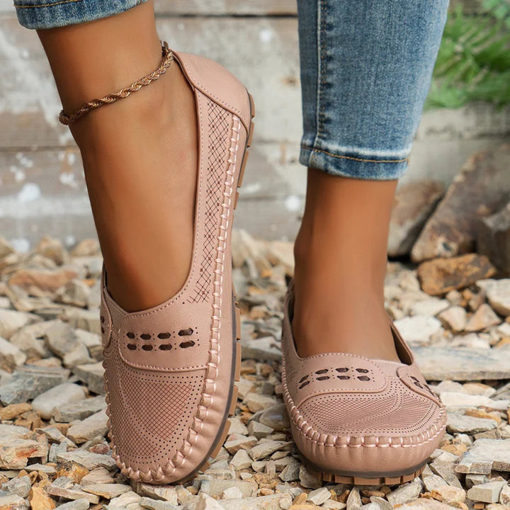 Ember | Dames Geperforeerde Comfortabele Instap Loafers