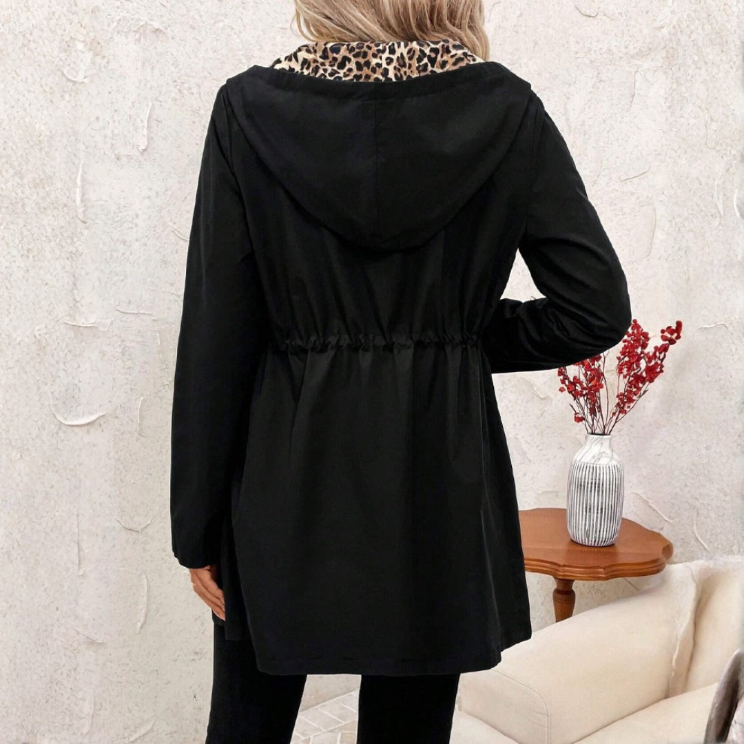 Clara | Dames Hoodie Jas Met Luipaardprint En Ritssluiting