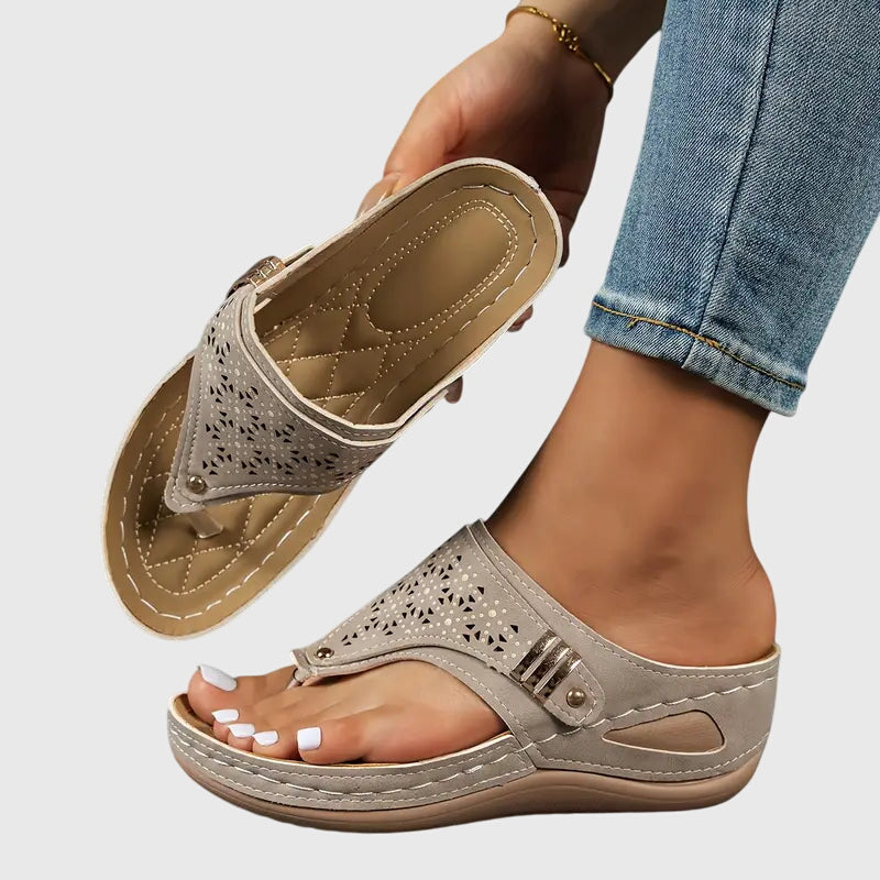 Amelia | Dames instap platte sandalen