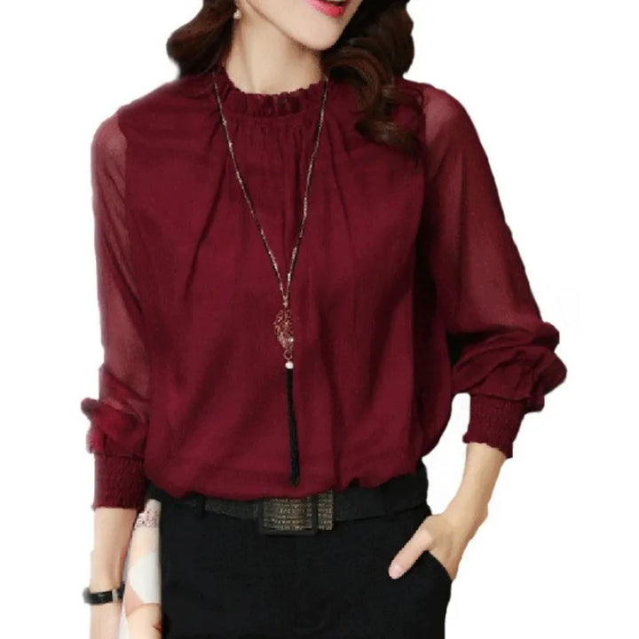 Elsie | Women Elegant Long Sleeve Ruffle Blouse
