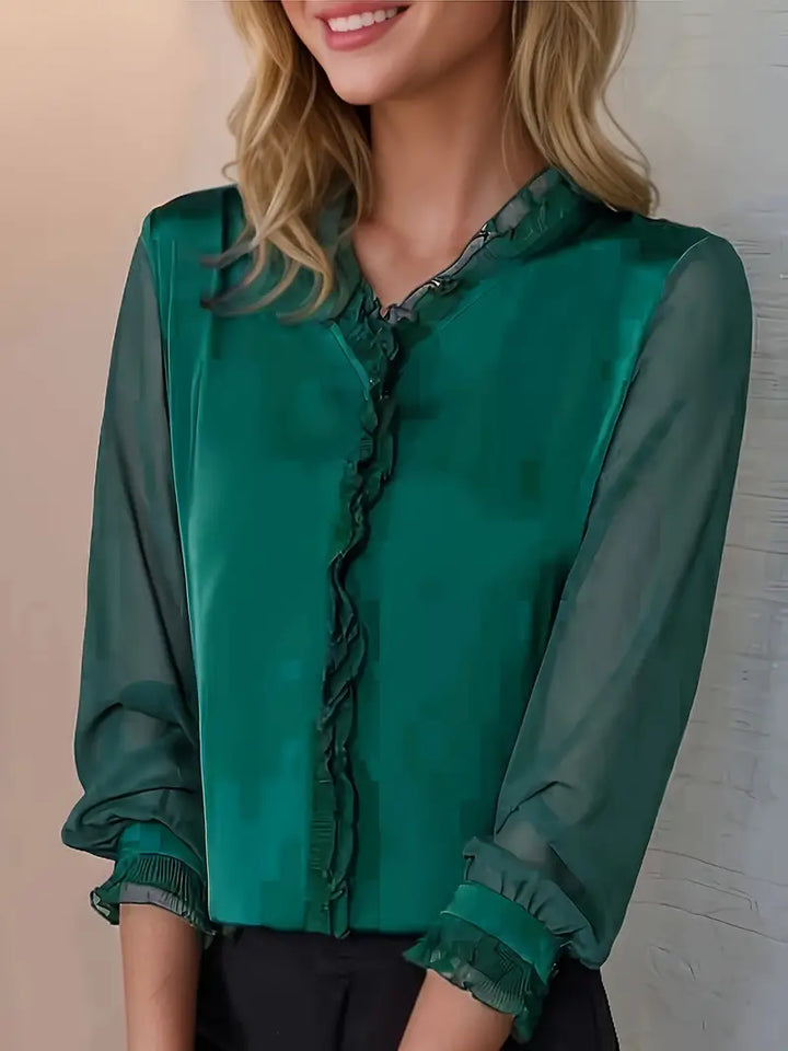 Elsie | Women Elegant Long Sleeve Ruffle Blouse
