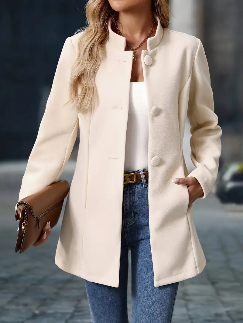 Athena | Dames Lange Herfstjas met Knoopsluiting