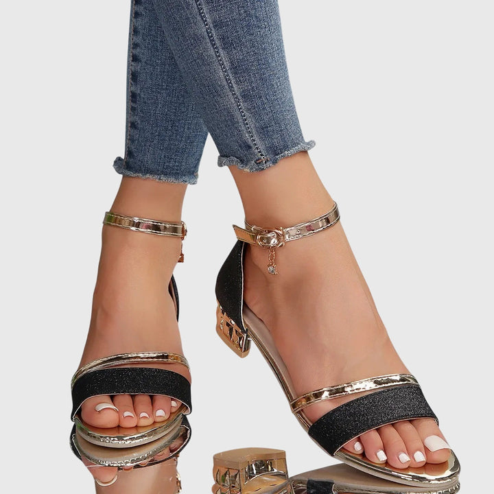 Andrea | Dames sandalen met enkelband en blokhak