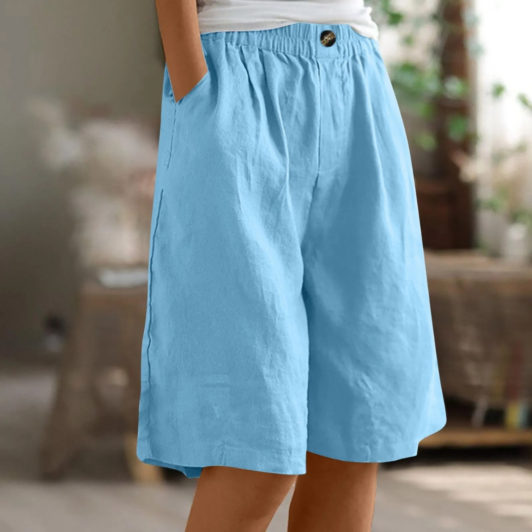 Mariana | Dames Casual Short met Wijde Pijpen en Zakken