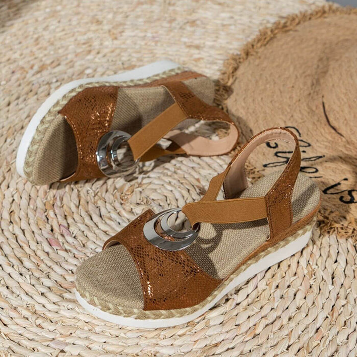 Chloe | Dames Platform Ring Band Sandalen