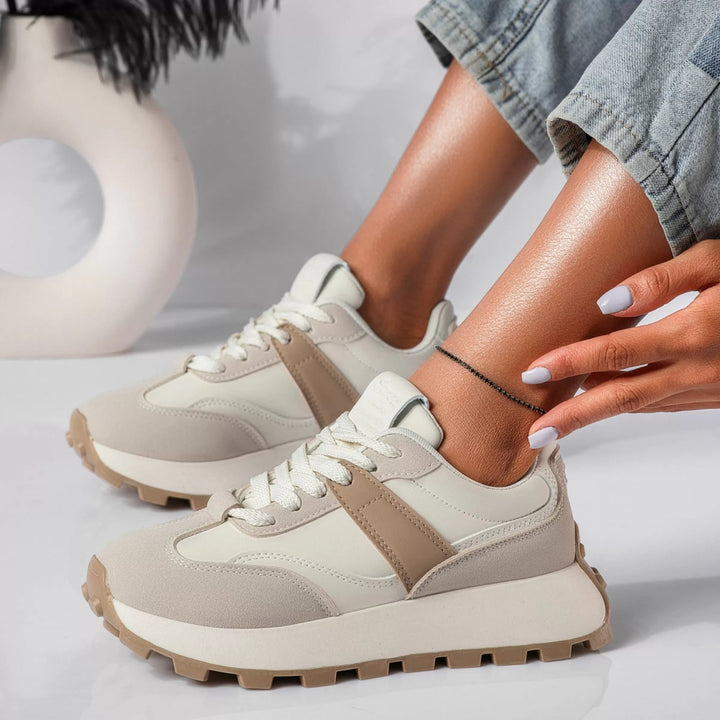 Sophia | Dames Vetersneakers met Dikke Zool
