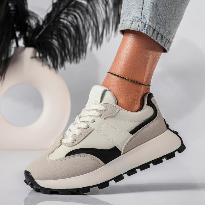 Sophia | Dames Vetersneakers met Dikke Zool