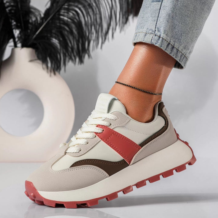 Sophia | Dames Vetersneakers met Dikke Zool