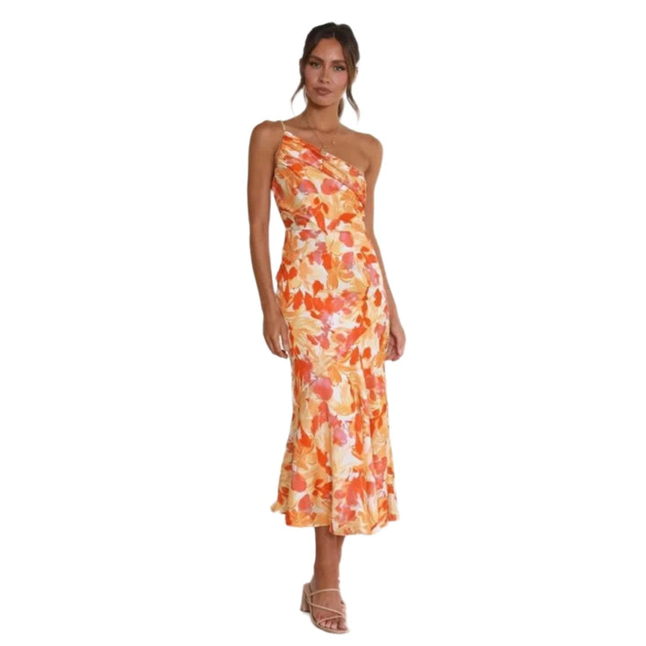 Bianca | Dames Zomer Maxikleed met Asymmetrische Snit en Bloemmotief