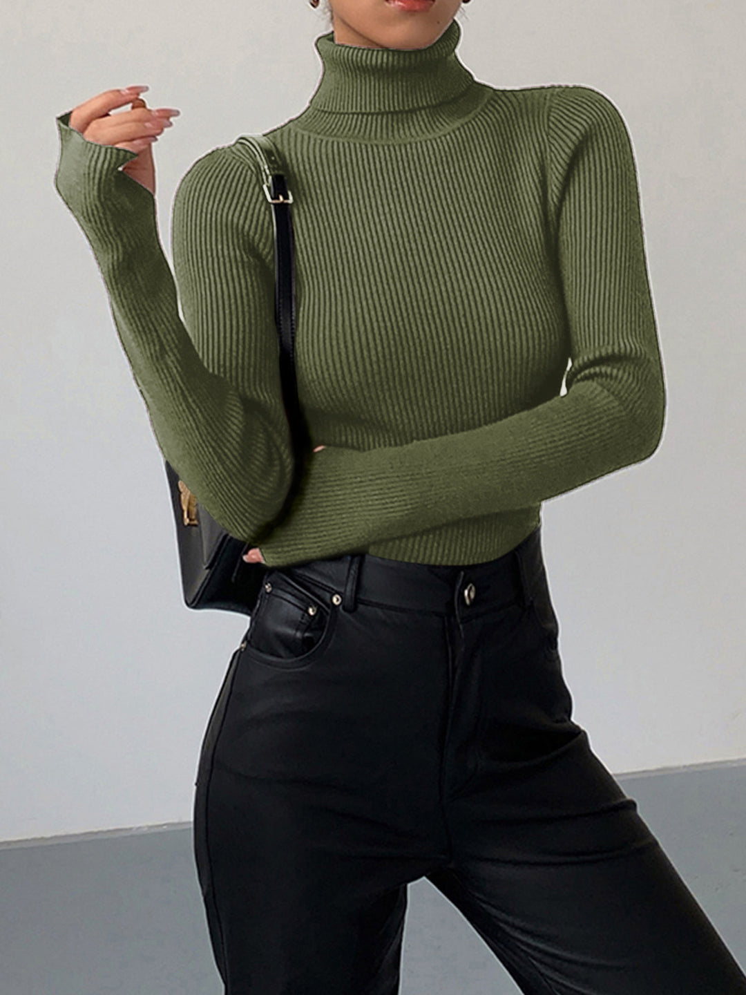 Annalise | Dames Minimalistische Slim Top met Coltrui-Kraag