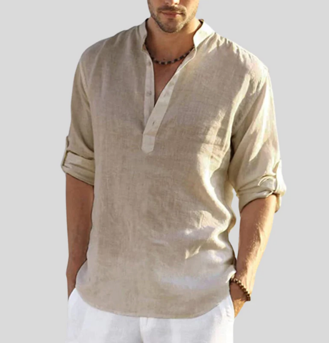 Mark | Men Casual Button Placket Long Sleeve Shirt