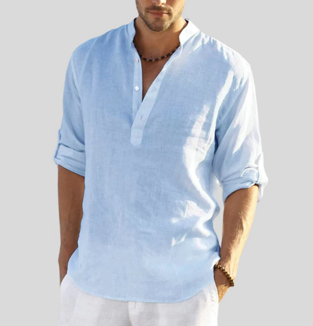 Mark | Men Casual Button Placket Long Sleeve Shirt