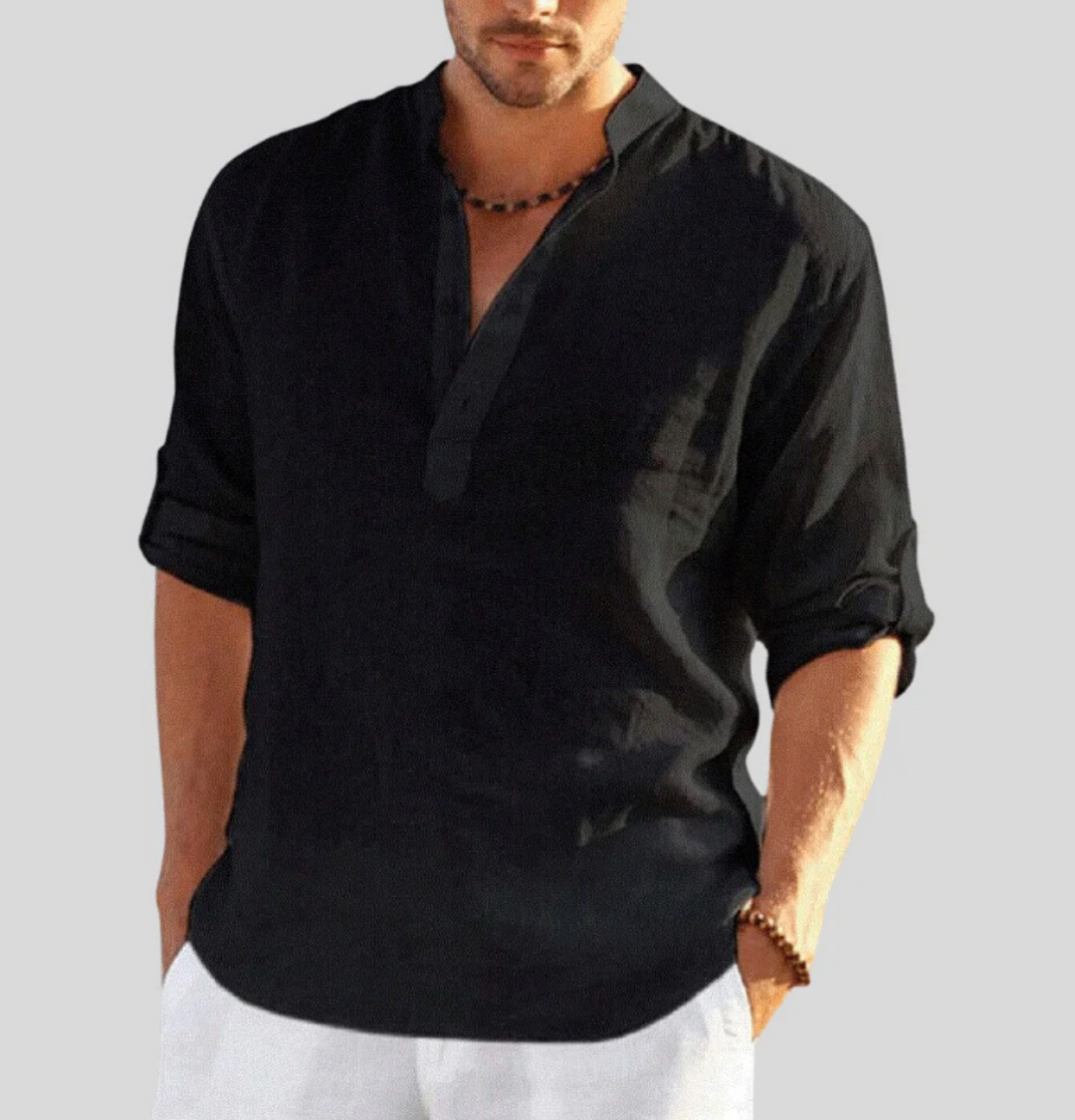Mark | Men Casual Button Placket Long Sleeve Shirt