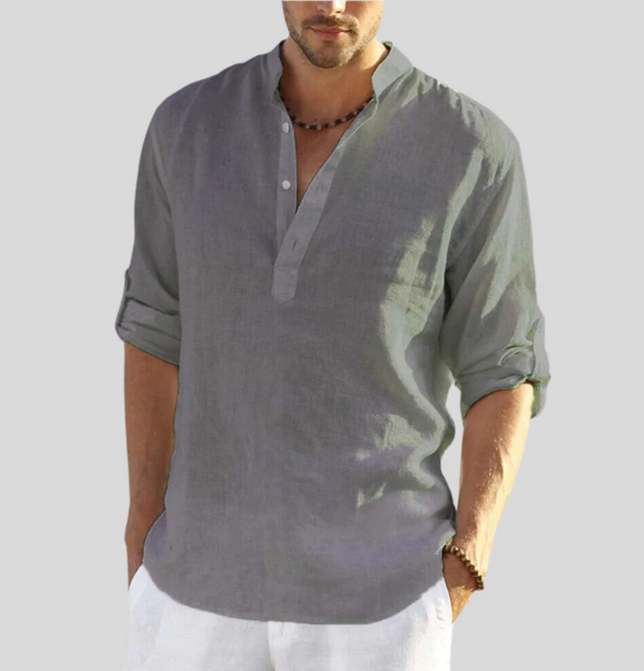 Mark | Men Casual Button Placket Long Sleeve Shirt
