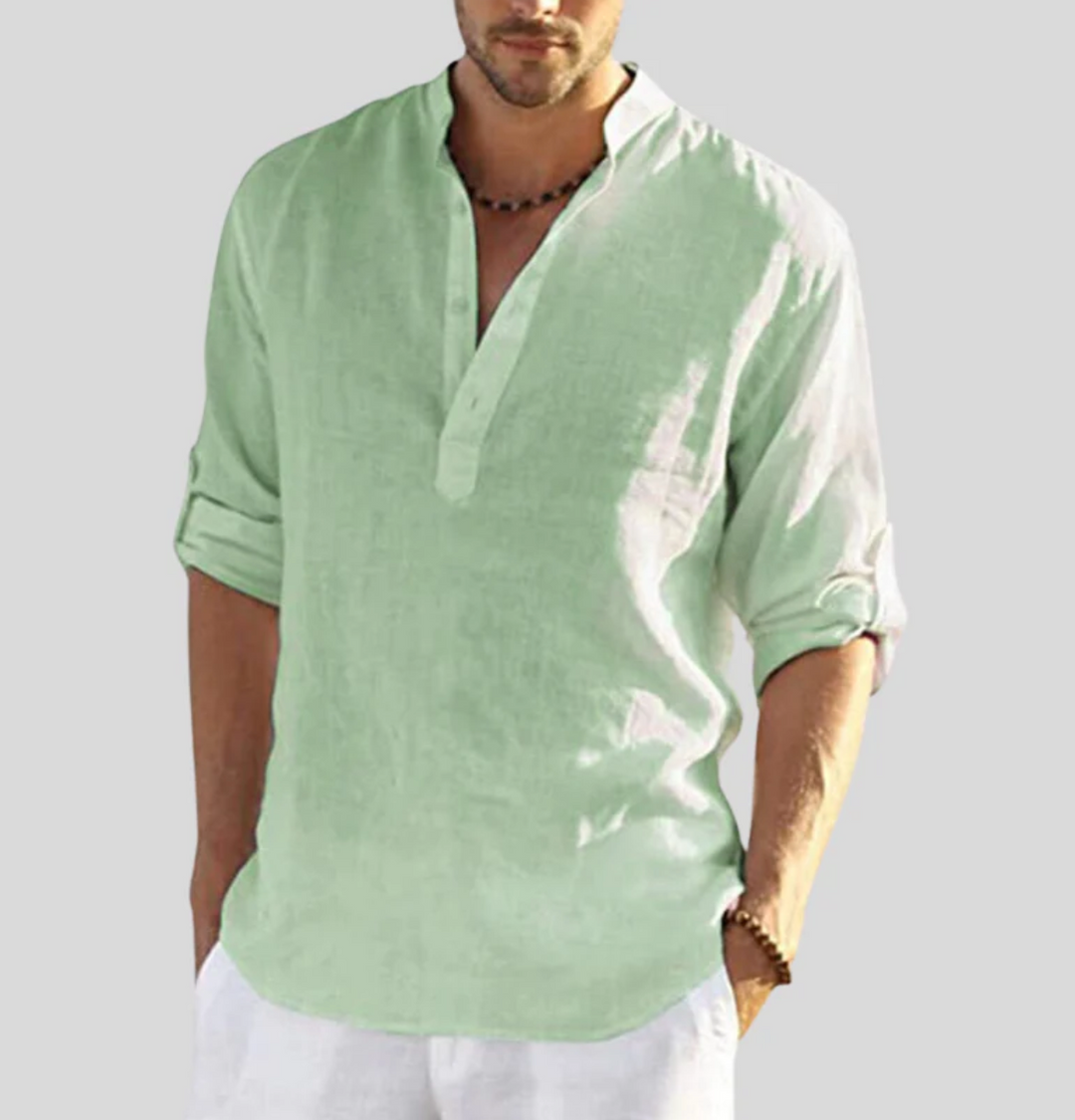 Mark | Men Casual Button Placket Long Sleeve Shirt