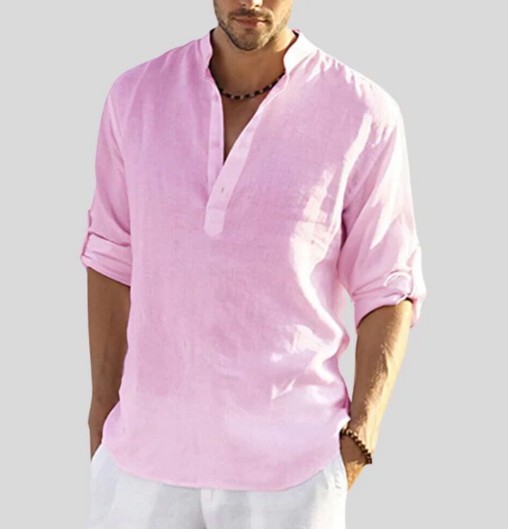 Mark | Men Casual Button Placket Long Sleeve Shirt