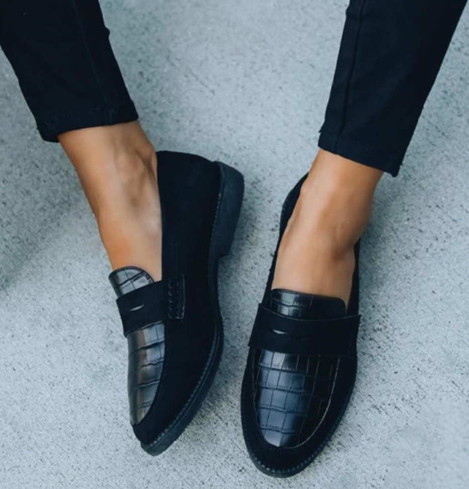 Angelica | Dames Casual Loafers met Croco Motief
