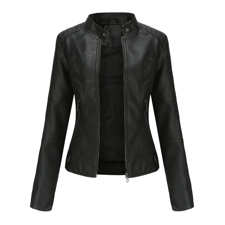 Jocelyn | Dames Klassiek Biker Jacket met Staande Kraag