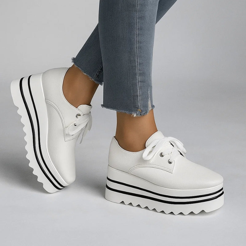 Emma | Dames Plateau Lace-Up Sneakers