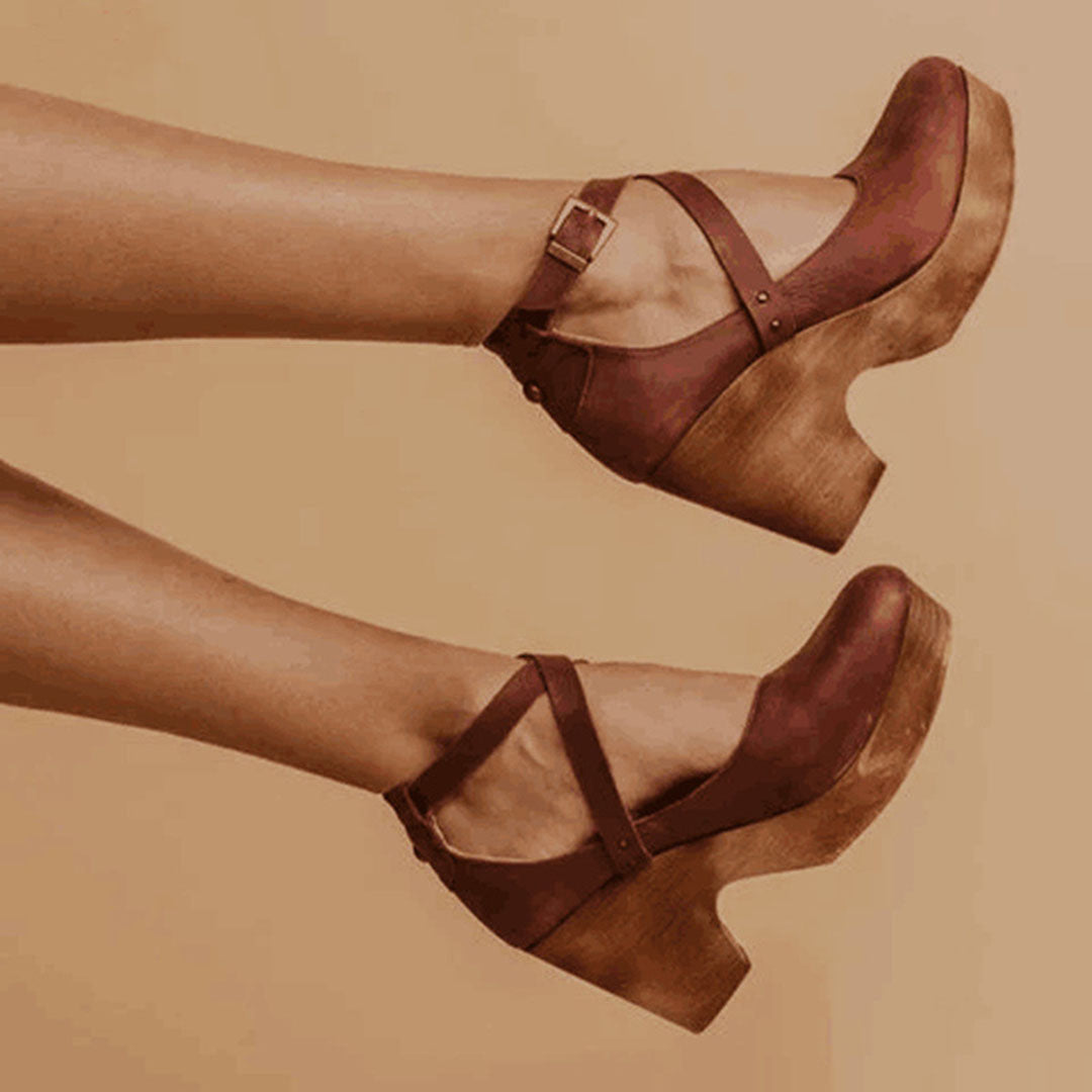 Eliza | Dames Schoenen Met Gespband En Plateauhak