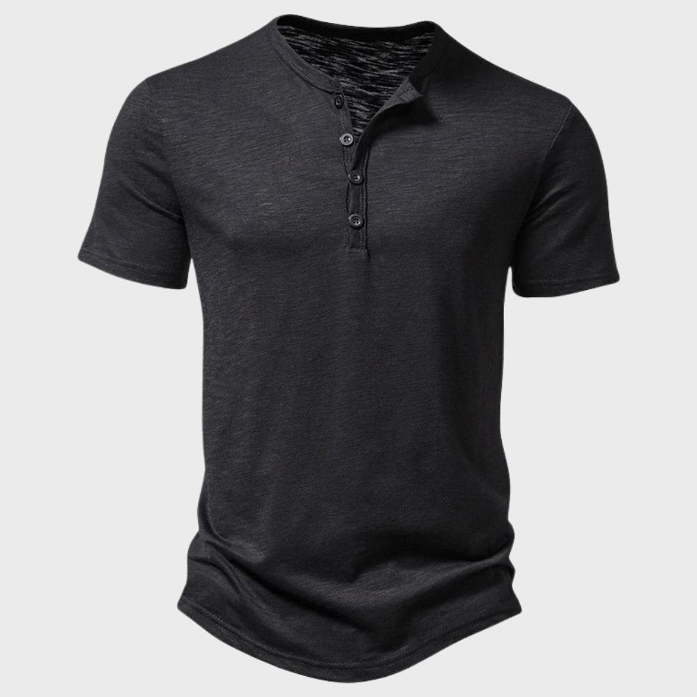 Carson | Heren Casual Henley Shirt met Korte Mouwen