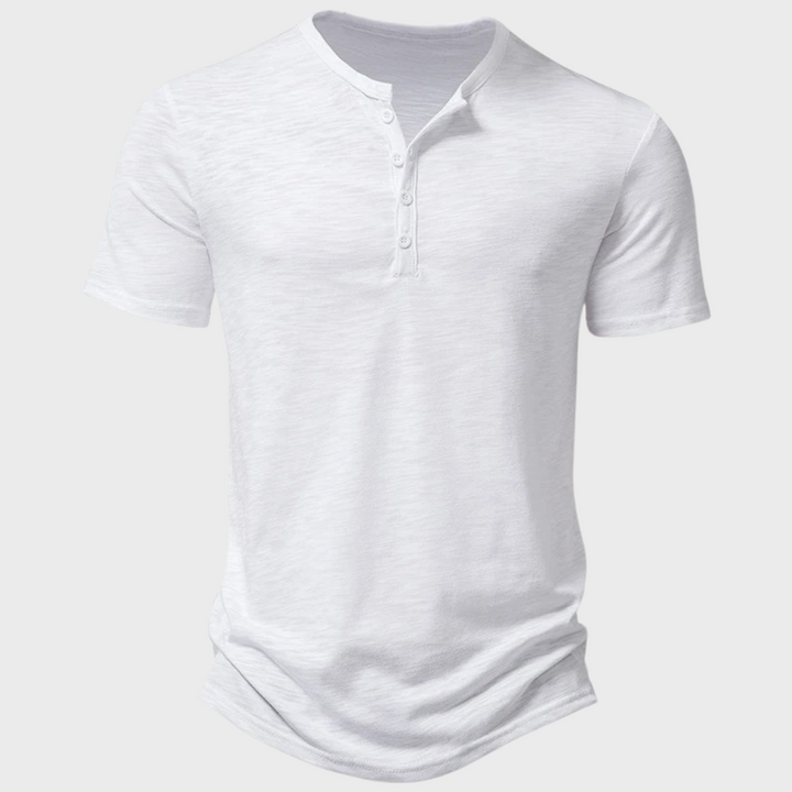 Carson | Heren Casual Henley Shirt met Korte Mouwen