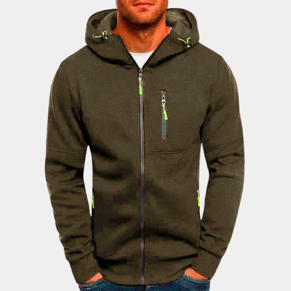 Damien | Heren Rits- en Koordsluiting Sweater Hoodie
