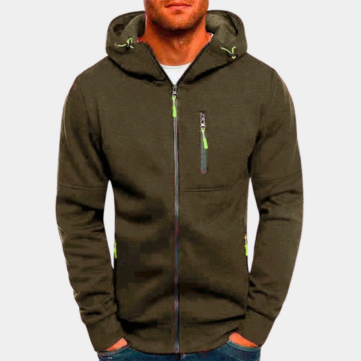 Damien | Heren Rits- en Koordsluiting Sweater Hoodie