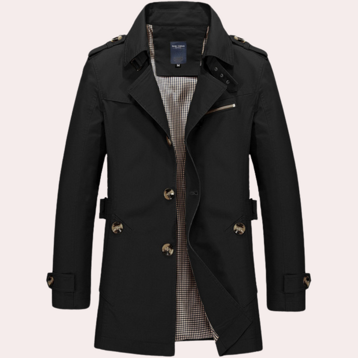 Conrad | Heren Slim Fit Dubbelrijige Trenchcoat