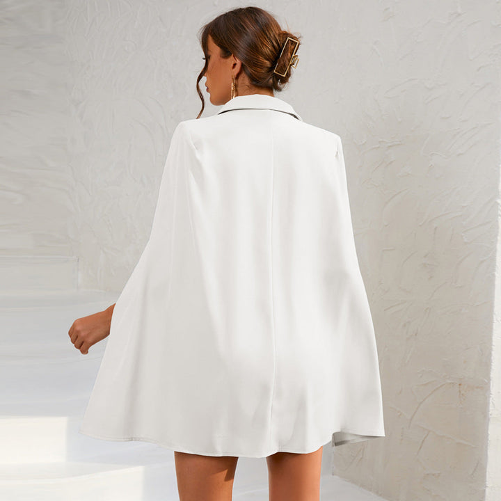 Angelica | Dames Mini-jurk Blazer met Cape en Gouden Knopen