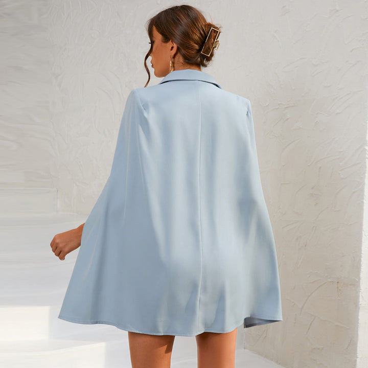 Angelica | Dames Mini-jurk Blazer met Cape en Gouden Knopen