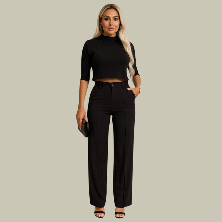 Nora | Dames Trendy Cropped Top en Broek Set