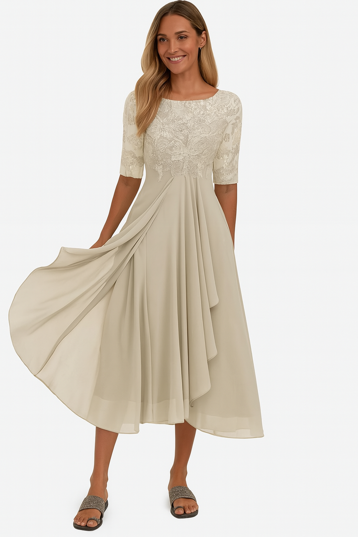 Taren | Women A Line Lace Midi Dress