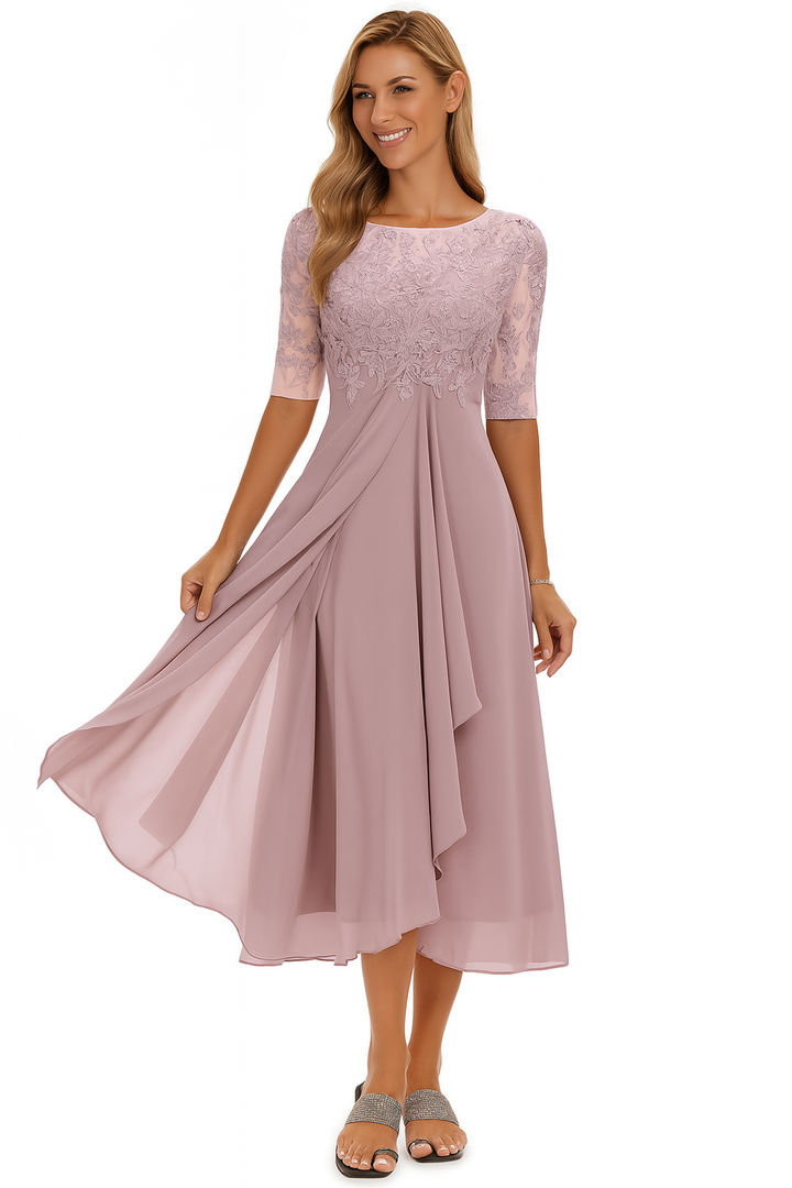 Taren | Women A Line Lace Midi Dress