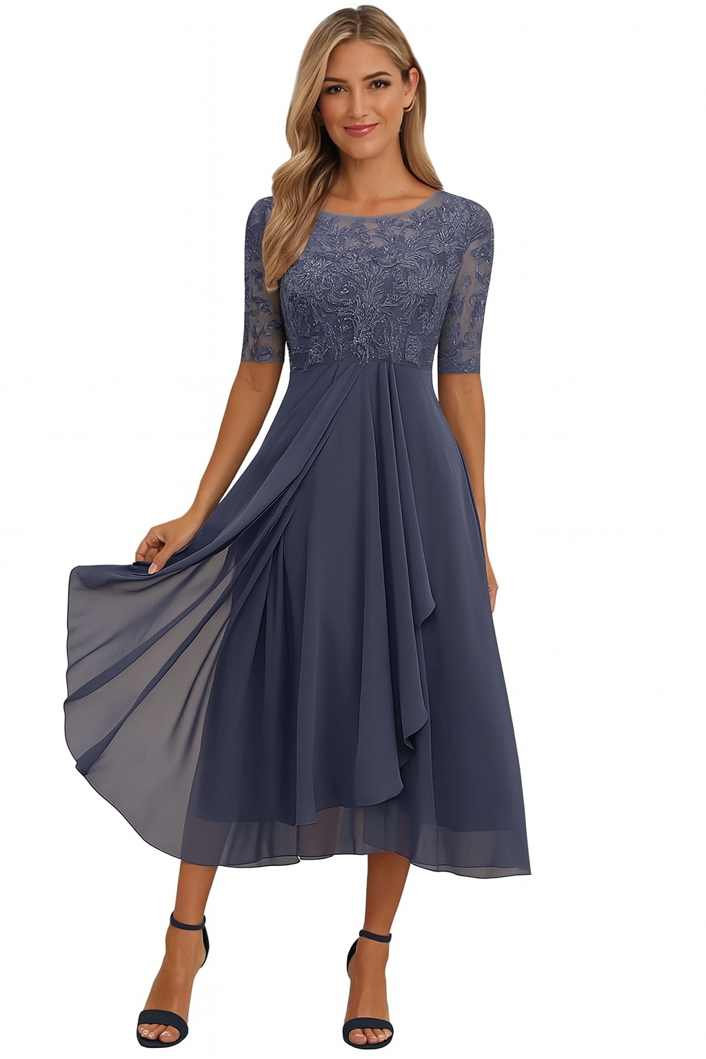 Taren | Women A Line Lace Midi Dress