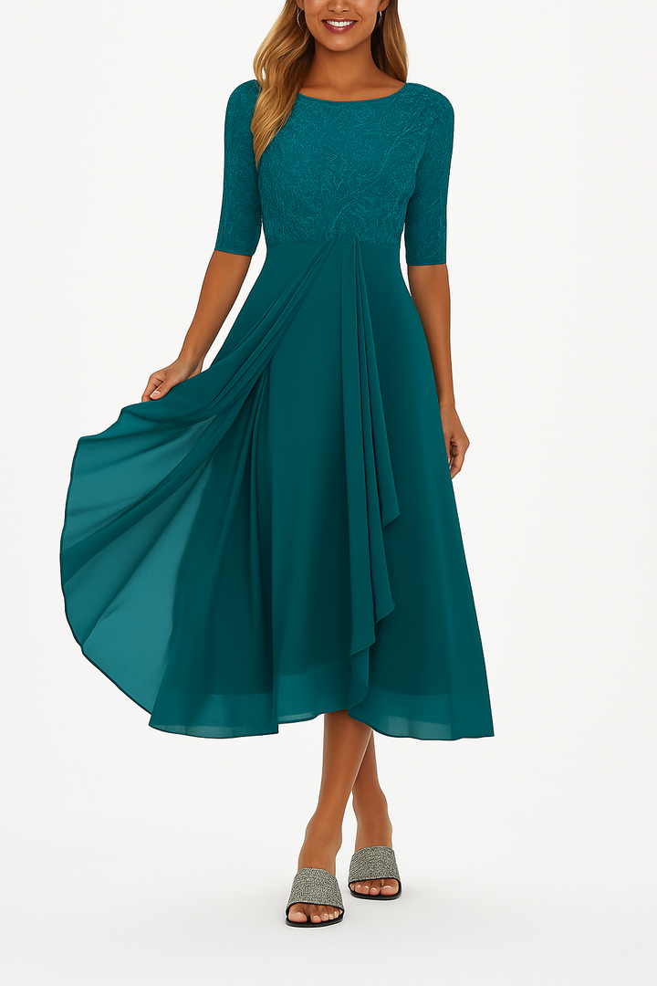 Taren | Women A Line Lace Midi Dress