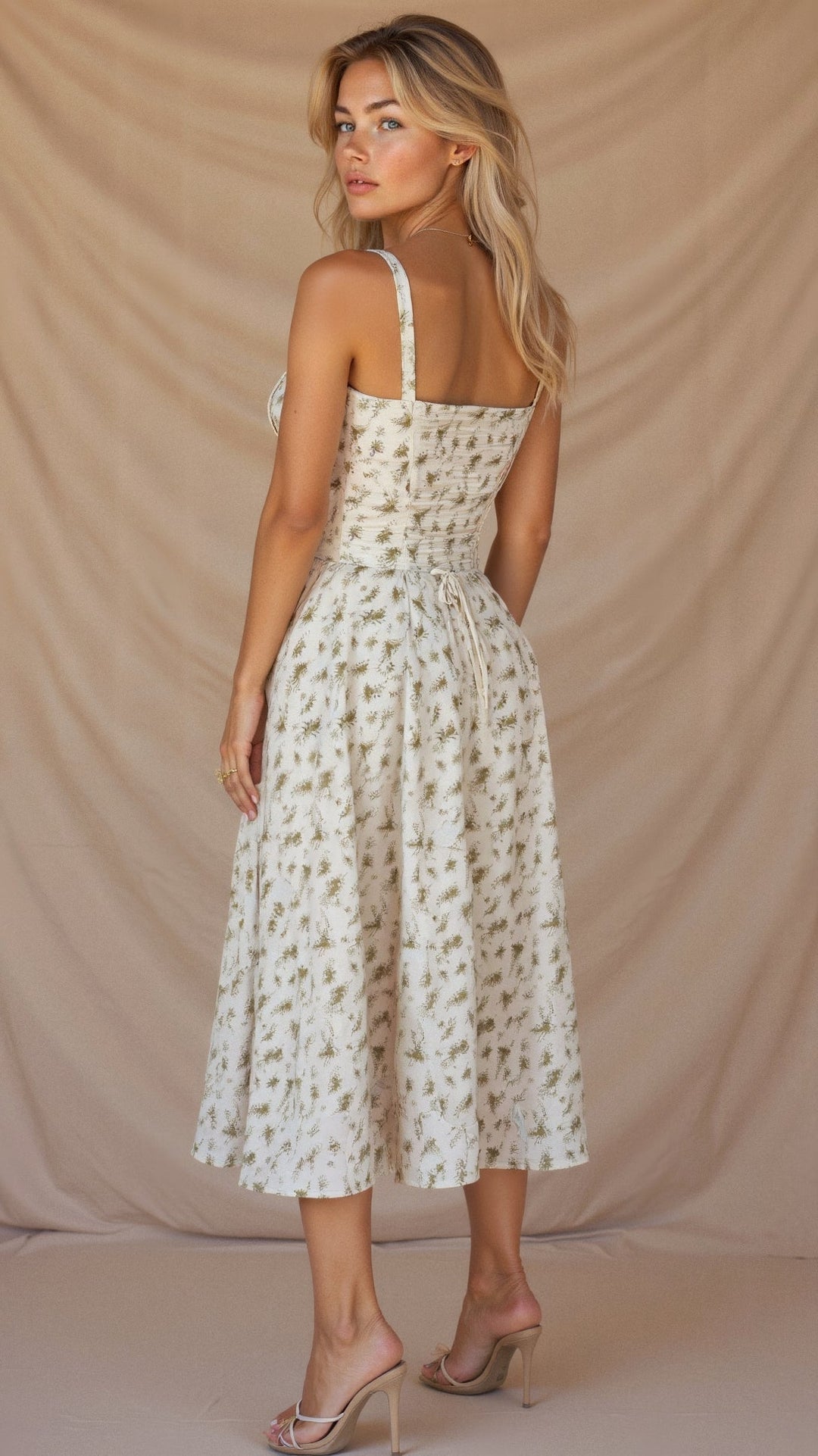 Valentina | Dames Midi-jurk met Korset en Vloeiende Rok