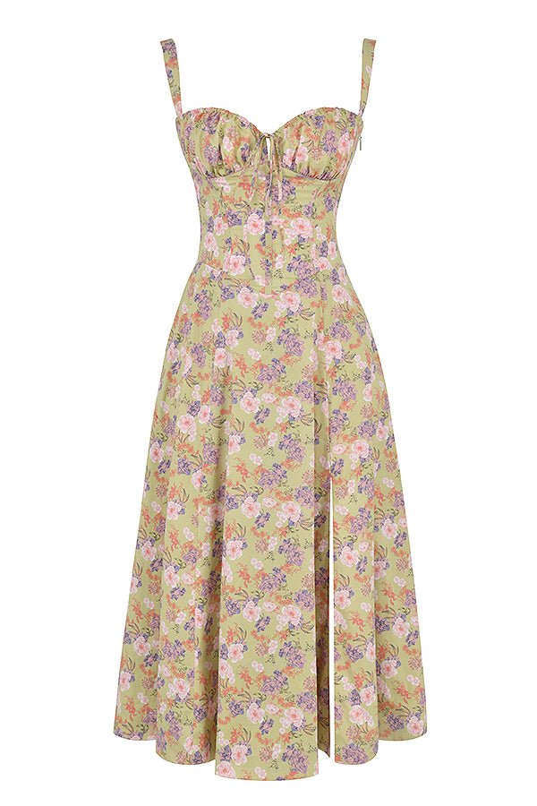 Valentina | Dames Midi-jurk met Korset en Vloeiende Rok