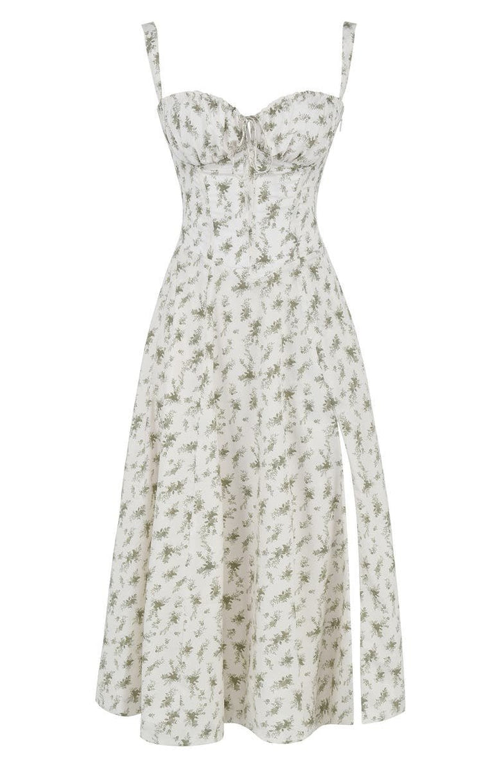 Valentina | Dames Midi-jurk met Korset en Vloeiende Rok